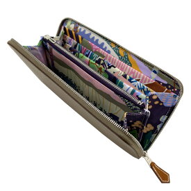 【新品】W刻印（2024年製造） エルメス HERMES 長財布 ラウンドファスナー アザップ ロング 《自由に》En Liberte シルクイン エプソン エトゥープ ブラウン ベージュ グレージュ 茶 ブルー イドラ モーヴ ペール カラフル 青 シルバー金具 犬 庭園 希少 レア H084387CK