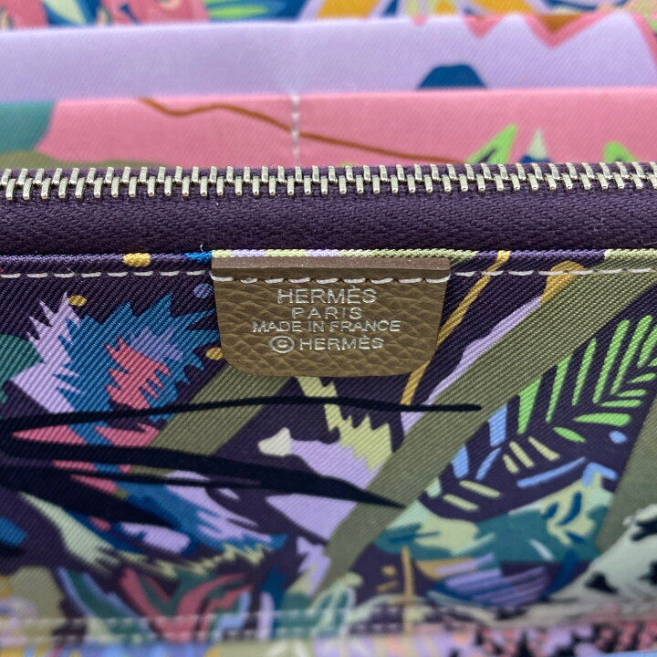 エルメス HERMES べアンスフレ フーシャパープル C刻印 長財布 紫  