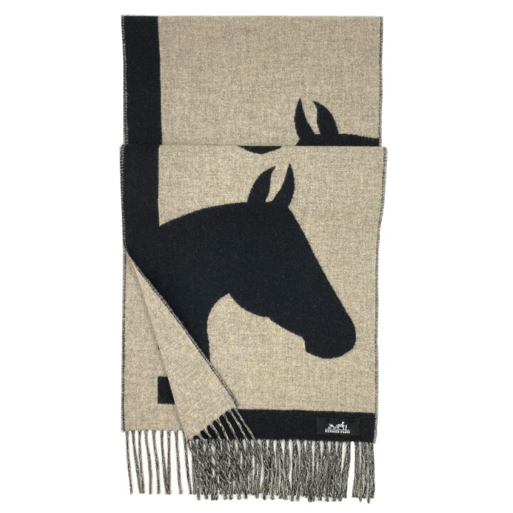 楽天市場】【新品】HERMES エルメス マフラー《ラブストーリー》黒  