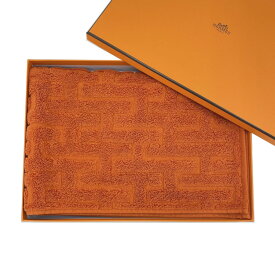 エルメス HERMES タオル ゲストタオル 大判 ステアーズ オランジュ・フー オレンジ コットン 綿 100% 40cm×60cm H103190M05 新品