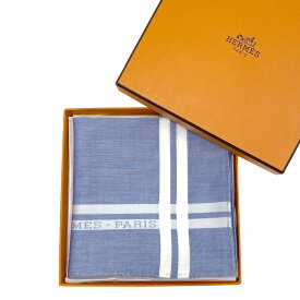 エルメス HERMES ハンカチーフ ハンカチ 《 エルメス・パリ 》 ライトブルー コットン100％ ブルーシエル BLEU CIEL handkerchief H068500G H4 レディース ギフト ラッピング 新品