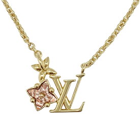 ルイヴィトン LOUIS VUITTON ネックレス ペンダント アクセサリー コリエ・ルルグラム ゴールド ストラス モノグラム フラワー ピンク レディース M00783 新品