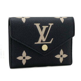 ルイヴィトン LOUIS VUITTON 財布 三つ折り ポルトフォイユ ヴィクトリーヌ モノグラム アンプラント ノワール ブラック 黒 ベージュ M80968 新品