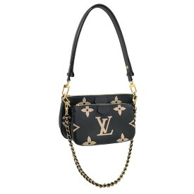 ルイヴィトン LOUIS VUITTON ショルダーバッグ ミュルティ ポシェット アクセソワ―ル バイカラー モノグラム アンプラント レザー ノワール ブラック ベージュ M45777 ヴィトン レディース クロスボディ 斜め掛け 肩掛け 2WAY