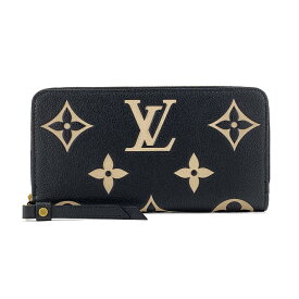 ルイヴィトン LOUIS VUITTON 長財布 ラウンドファスナー ジッピー ウォレット モノグラム アンプラント ブラック ベージュ M80481 新品