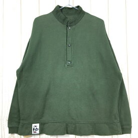 【中古】 【MEN's S】 チャムス ハリケーントップ HURRICANE TOP スウェット プルオーバー CHUMS グリーン系