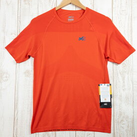 【Men's XS/S オレンジ系】 Millet ( ミレー ) LTK シームレス ティー シャツ LTK Seamless T Shorts ポリエステル MIV7880 Men's 化繊 ショートスリーブTシャツ クルーネック インナー シャツ トップス ウェア
