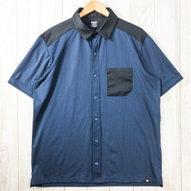 【Men's XL ネイビー系】 Millet ( ミレー ) ミドラー メッシュ シャツ Middler Mesh Shirt ポリエステル ウェア トップス インナー シャツ ショートスリーブシャツ 化繊 z00051109 化繊 ショートスリーブシャツ インナ