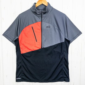 【Men's L ブラック系】 Millet ( ミレー ) エレベーション ジップ ショートスリーブ ELEVATION ZIP SS ポリエステル ウェア トップス インナー シャツ ショートスリーブシャツ 化繊 z00052538 化繊 ショートスリーブシャ