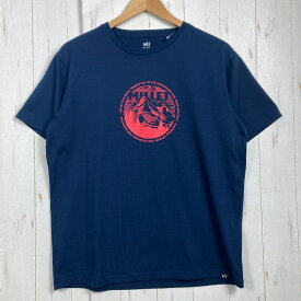 【Men's L ネイビー系】 Millet ( ミレー ) サークル マウンテン Tシャツ ショートスリーブ Circle Mountain T-shirt Short Sleeve ポリエステル ウェア トップス インナー シャツ ショートスリーブTシャツ クル