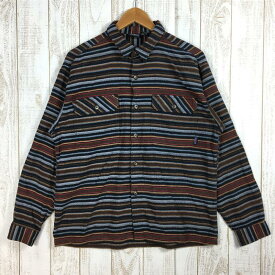 【中古】 【MEN's S】 パタゴニア 1999 ヘビー フランネル シャツ HEAVY FLANNEL SHIRT ストラタ ネルシャツ 入手困難 PATAGONIA 53864 Strata: Balck ブラウン系