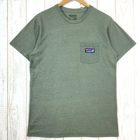 【中古】 【MEN's M】 パタゴニア ボードショーツ ラベル コットンポリ ポケット Tシャツ Board Short Label Cotton/Poly Pocket T-Shirt 生産終了モデル 入手困難 PATAGONIA 39053 グリー