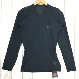【未使用】 【MEN's S】 ヘリーハンセン インナーボーダー Vネック ロングスリーブ Tシャツ ベースレイヤー HELLY HANSEN HY99816 CA カーボニウム チャコール系