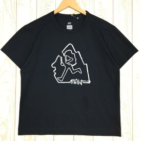 【中古】 【MEN's S】 ミレー バックパッカー プリント Tシャツ MILLET MIV01719 ブラック系