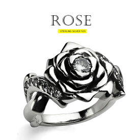 リング 指輪 シルバー925 薔薇 バラ アクセサリー r0867 一目で惹きつける インパクトのあるシルバー925薔薇リング