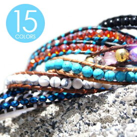 arm00025 メンズ レディース ブレスレット 1連ラップブレスレット ジュエリー アクセサリー ラップブレス レザー 石 カット 革 きれいめ ユニセックス ステンレス arm00025