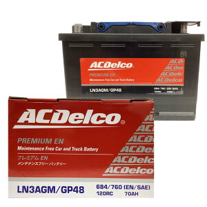 AC Delco AC�f���R �o�b�e���[ LN3AGM ���B�K�i �����e�i���X�t���[ ��������