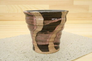 国産 さざ波 ロックカップ(桃) 陶器 湯呑 和食器 和風 和モダン おしゃれ コップ 日本製