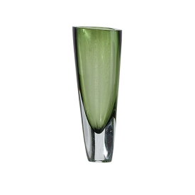 ガラス モダンフラワーベース アースカラースモークグリーン花瓶 FC-2052-A おしゃれ 玄関 リビング ガーデンファニチャー