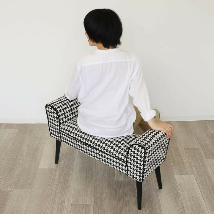 楽天市場】送料無料 モダンテイスト スツール ベンチ L 椅子 千鳥柄 