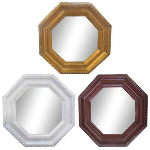 送料無料 卓上 ミラー 鏡 八角型 小 アンティーク調 おしゃれ エレガント クラシック かがみ 高級感