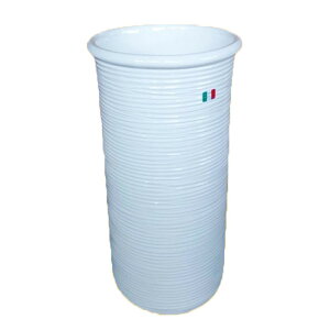 送料無料 イタリア製 陶器かさ立て 傘立て アンブレラスタンド スリム ホワイト アンブレララック かさたて 傘たて 傘入れ 円柱 円筒 玄関 アンティーク クラシック インテリア おしゃれ