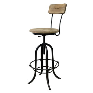 古材 カウンターチェア 単品 高さ調整 背もたれ付き ハイスツール 木製 おしゃれ イス 西海岸 チェア ダイニングチェア ミッドセンチュリー いす カフェ バーチェア 椅子 カウンターチェア