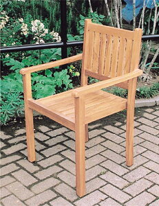 シンプルスタッキングチェア 木製 チーク ガーデンチェアー 1人掛け いす 椅子 ひとりがけ チェア テラス カフェ おしゃれ モダン レトロ 高級感