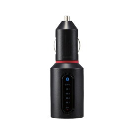 エレコム FMトランスミッター Bluetooth USB2ポート付 2.4A おまかせ充電 4チャンネル ブラック ワイヤレス ブルートゥース コードレス カーグッズ ELECOM