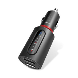 エレコム FMトランスミッター Bluetooth USB2ポート付 3.4A おまかせ充電 4チャンネル ブラック ワイヤレス ブルートゥース コードレス カーグッズ ELECOM