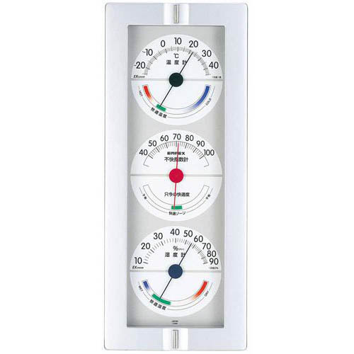 EMPEX 温度 現金特価 国内発送 湿度計 快適モニター 湿度 不快指数計 掛用 ホワイト CM-635