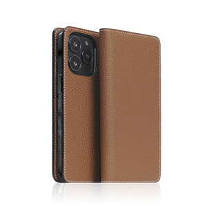SLG Design Hybrid Grain Leather Diary Case for iPhone 14 Pro Saddle Brown �蒠�^ SD24319i14PBR