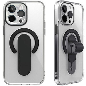 momo stick �����X�e�B�b�N Mag Grip �����Y�K�[�h��̌^�N���A�P�[�X for iPhone 15 Pro Max �u���b�N MMS25325i15PM