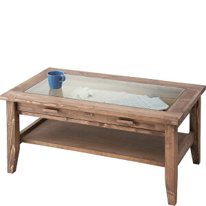 センターテーブル 幅90cm 引き出し 収納 棚付きガラステーブル コレクションテーブル ローテーブル リビングテーブル コーヒーテーブル カフェテーブル 机 つくえ 作業台 木製 木目 モダン