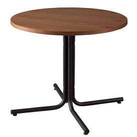 ラウンド カフェテーブル 幅80cm スチール脚 木製テーブル 円型 丸型 リビングテーブル コーヒーテーブル ダイニングテーブル ダイニング テーブル おしゃれ 北欧 モダン レトロ カフェ風 一人暮らし ブラウン
