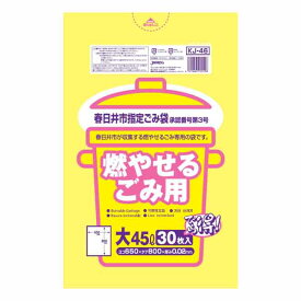 春日井市 燃やせるごみ用 大 45L 30枚入【× 20個】