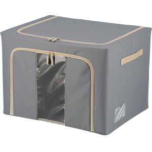 6個セット まとめ買い 窓付&積み重ね収納ボックス 72L グレー 取っ手付き ストレージボックス トイボックス 収納ケース 衣類収納 おしゃれ インナーボックス 押し入れ収納 クローゼット ス