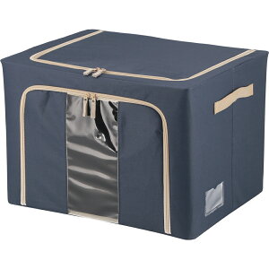 6個セット まとめ買い 窓付&積み重ね収納ボックス 72L ブルー 取っ手付き ストレージボックス トイボックス 収納ケース 衣類収納 おしゃれ インナーボックス 押し入れ収納 クローゼット ス