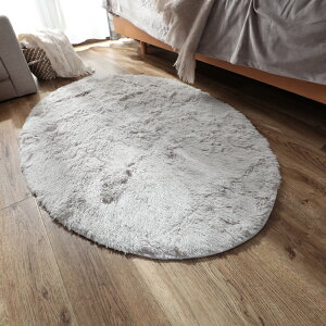 90x130cm シフォン (楕円形) LGY ライトグレー 洗える すべり止め オールシーズン ウレタン 抗菌防臭効果 おしゃれ シンプル レトロ モダン ホットカーペット 床暖房対応