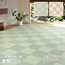 PP柄上敷 倉間 本間10帖(約382×477cm) 長方形 PPラグ 抗菌加工 水洗いOK 洗える カーペット ラグマット レジャーシート キャンプ アウトドア 花見 花火 運動会 お花見 ピクニックシート おしゃれ