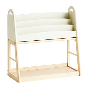 絵本ラック 絵本棚 ブックラック キッズ マガジンラック 木製 アイボリー おしゃれ 北欧 かわいい ナチュラルテイスト シンプル 子供部屋 丸角 安全