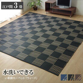 送料無料 日本製 ラグ カーペット 江戸間3畳 174×261cm ppカーペット ポリプロピレンカーペット 洗える 上敷き ウィード野外 敷物 水洗い ビニールカーペット 軽量 アウトドア ピクニックシート レジャーシート レジャーマット ビニールシート ござ