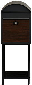 スタンドポスト おしゃれ 自立 置き型 郵便ポスト 郵便受け スタンドタイプ 戸建て レトロ 北欧 アンティーク モダン 木目 ダークグレー ベージュ メールボックス 家庭用 鍵付き Simon シモン