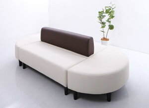 ソファ4点セット 半円×2+背あり+背なし カバーリング待合ロビーソファ Caran Coron カランコロン 合成皮革 ロビーチェア 待合椅子 ソファー 椅子 イス いす ブラック アイボリー ブラウン ベー