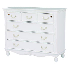 送料無料 北欧 チェスト 4段 幅110cm 引き出し 鍵付き おしゃれ 収納家具 衣類収納 洋服収納 箪笥 たんす ロマンチック 姫系 女の子 かわいい 白 収納家具 白家具 棚 アンティークホワイト エレガント 高級感 RCH-1582