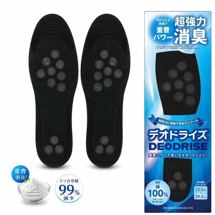 楽天市場】強力消臭 消臭インソール 「デオドライズ 青・黒 お得な 