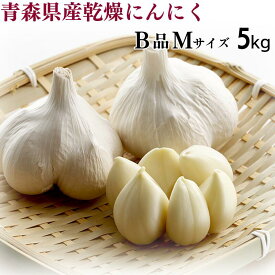 【令和5年産】にんにく B品Mサイズ 5kg【送料無料】青森県産 福地ホワイト六片 スタミナ 料理 肉 食品 香味野菜 ニンニク 大蒜 健康のために