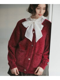 2025秋冬新作 ビジュー釦ミドルカーディガン 31 Sons de mode トランテアン ソン ドゥ モード トップス カーディガン ホワイト ワインレッド グレー【送料無料】[Rakuten Fashion]