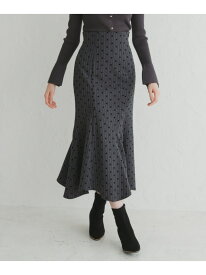 2025秋冬新作 ストライプドットフロッキーマーメイドスカート 31 Sons de mode トランテアン ソン ドゥ モード スカート その他のスカート グレー ブラウン【先行予約】*【送料無料】[Rakuten Fashion]