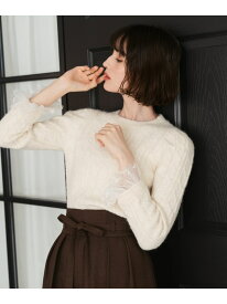 【SALE／30%OFF】2025秋冬新作 レース袖ふわふわケーブルニット 31 Sons de mode トランテアン ソン ドゥ モード トップス ニット ホワイト グレー イエロー【RBA_E】【送料無料】[Rakuten Fashion]